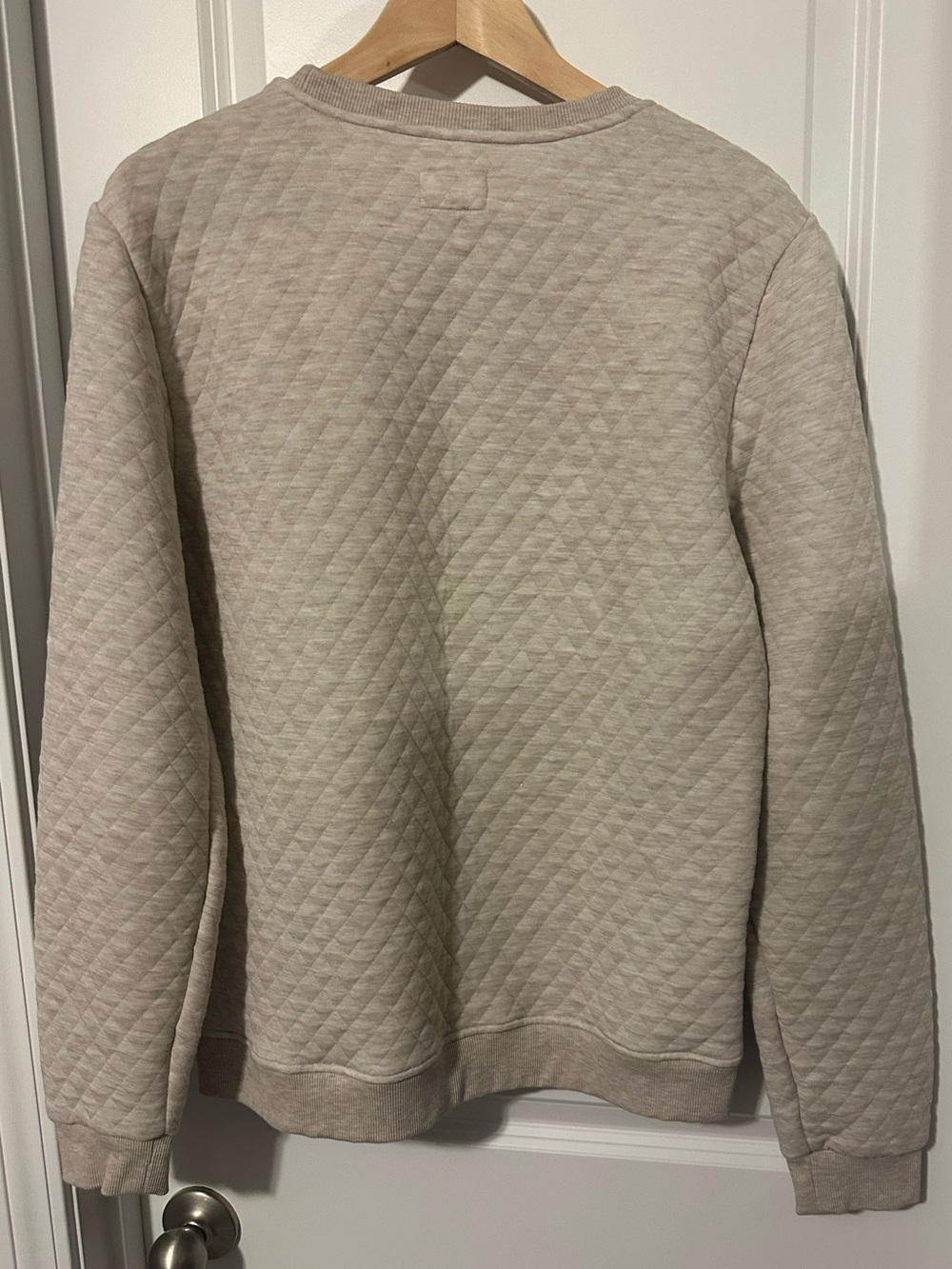 Marine Layer Corbet Quilted Crewneck Sweater - Cream - Picture 3 of 5